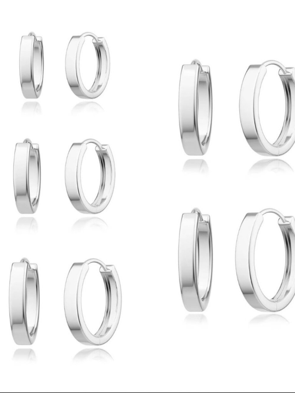 Dearmay 5 Pairs Silver Hoop Earrings Stacks